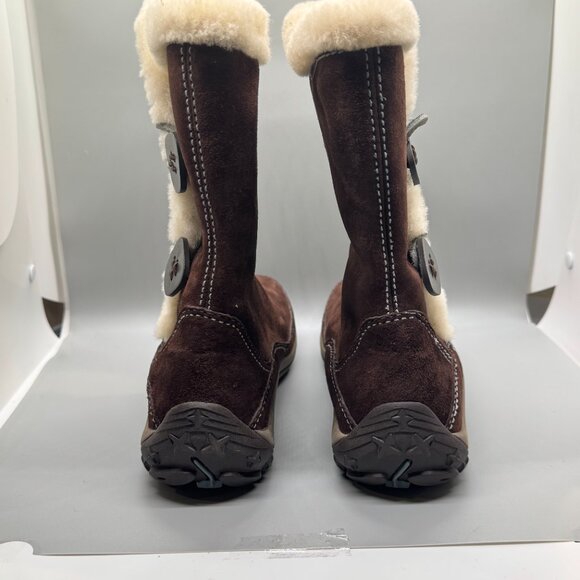 Merrell Yarra Boot Brown Suede Mid-Calf Faux Fur Trim Buttons Women’s Size 7.5 - Picture 4 of 9